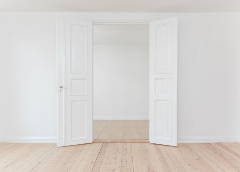 Open House - minimalist photography of open door