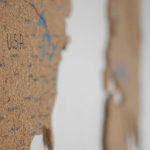 US Canada Comparison - World map on white wall