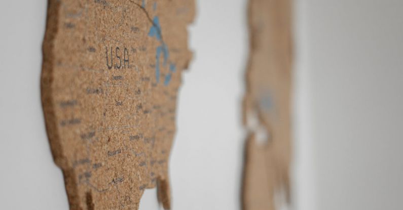 US Canada Comparison - World map on white wall