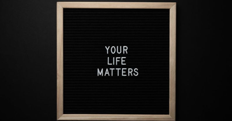 Rights Responsibilities - Blackboard with YOUR LIFE MATTERS inscription on black background