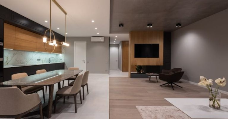 Off-plan Property - Dining room with table and near open plan kitchen