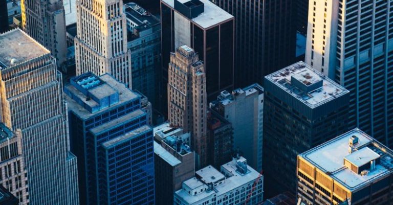 Commercial Buildings - Close-up Aerial Photo of Cityscape