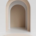 Digital Platform - White and Brown Round Frame